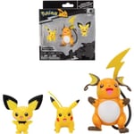 BANDAI Bandai - Pokémon Evolution Pack Pichu Figur 5 Cm + Pikachu 8 Raichu 10 Jw2778