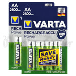 8 x Varta AA 2600mAh batteries Rechargeable Ni-MH 1.2V HR6 Stilo Accu Power High