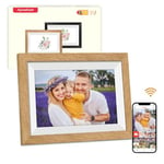 Cadre Photo Numérique WiFi 10.1 Pouces, Mémoire 32GO, Ecran Tactile IPS 1280 * 800 HD, Auto-Rotation, Montage Mural, Partage de Photos Vidéos Via Frameo APP, Cadeau Femme Homme