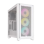 Corsair iCUE 4000D RGB AIRFLOW Mid-Tower Case - High Air-Flow - Cable Management System - Three Included AF120 RGB ELITE Fans and iCUE Lighting Node PRO Controller - White