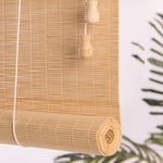 LiQi Bamboo Roller Shades Blind with Hardware, 150cm/130cm/110cm/100cm/80cm Wide, 50% Blackout Roll Up Blinds for Gazebo/Patio/Teahouse/Windows (Size : 110×220cm/43.3×86.6in)