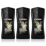 Lynx Shower Gel Body Wash Gold Refreshing Oud Wood and Vanilla Men 225ml x 3