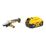 DEWALT DCG405FN-XJ DCG405FN Cordless XR Brushless Flathead Angle Grinder, 18 V, Yellow/Black, 125 mm + DEWALT Battery