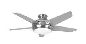 Fantisia Eurofan Neptune Flush 44 Inch Brushed Nickel Ceiling Fan and LED Light