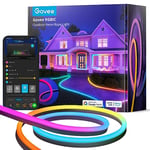 Govee Outdoor Neon Rope Lights, 10M RGBIC IP67 Waterproof Christmas Decorations with 64+ Scenes, Music Sync, Flexible Neon LED Strip for Garden Yards Walls, Works with Alexa Google Assistant