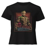 Guardians of the Galaxy I Am Retro Groot! Women's Cropped T-Shirt - Black - XS