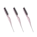 3pcs Rat Tail Brush Combs 3 Rows Nylon Brush Hair Teasing Styling Brush For TOU