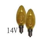 Gul glödlampa kronljus E14 5W 14V 2-pack