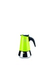 Pezzetti, Steelexpress Cafetière 2 tasses en acier inoxydable, poignée ergonomique résistante à la chaleur, adaptée à tous les plans de cuisson, adaptée aux plans d'induction, couleur verte