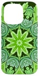 iPhone 14 Pro Ailanthus Leaves Pattern Design Cut Out Lime And Tea Case