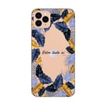 Coque Iphone 12 MINI personnalisee fleur tropical jaune bleu