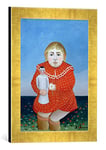 kunst für alle 'Image encadrée de Henri J.F. Rousseau The Girl with A Doll, c.1905 Impression d'art dans Le Cadre de Haute qualité Photos Fait Main, 30 x 40 cm, Or, Raya