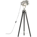 Vidaxl - Lampadaire à trépied Noir Bois de manguier massif 97 cm Noir