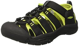 KEEN Unisex Kids Newport H2 Sandal, Black Lime Green, 4 UK