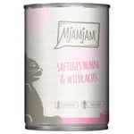 Ekonomipack: MjAMjAM kattmat 24 x 400 g - Saftig kyckling & vild lax