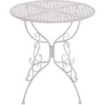 Table de jardin ronde en fer forgé - CLP - AMANDA - Diamètre Ø 70 cm - 6 couleurs au choix - Blanc antique