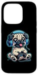 Coque pour iPhone 14 Pro Jeu vidéo amusant pour chien carlin