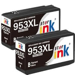 starink 953XL Noir Cartouches d'encre Compatible pour Cartouche HP 953 XL 953xl Noir pour HP Officejet Pro 7740 7720 8720 8730 8710 8210 8218 8740 8715 8725 8718 8728 7730,2 Pack