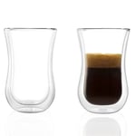 Stölzle_Lausitz Tasses à café Coffee 'N More 90 ml I verre thermo lot de 2 I verres à double paroi I verres à thé orientaux en verre borosilicate I passe au lave-vaisselle et au micro-ondes