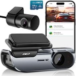 IIWEY EY02 4K Dash Cam Front and Rear Built-in 5GHz WiFi, Dual Dash Cam Front 4K Rear 1080P Car Camera, Free 64GB SD Card, Super Night Vision, App Control, Supercapacitor, Parking Mode, USB C Port