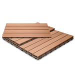 Yakimz Dalle de terrasse Résistant à l'eau Revêtement de sol extérieur 60 x 30, Marron 12pcs DALLAGE