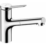 Hansgrohe - Zesis M33 - Mitigeur d'évier 150, avec douchette extractible, EcoSmart, chrome 74810000