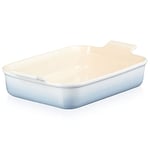 Le Creuset Héritage Plat Rectangulaire, Céramique, 32 cm, 2,31 kg, Bleu Méditerranée, 71102324200001