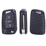 For VW Golf 7 GTI R MK7 Tiguan, Carbon fiber pattern car key case Carbon Fiber Car Key Bag Shell Holder remote key