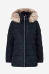 Tommy Hilfiger - Dunjacka Heritage Down Tyra Jkt With Fur - Blå