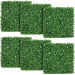 Yaheetech Artificial Boxwood Hedge Panels, 6PCS Faux Ivy Leaf Screening Privacy Hedging Fence Wall Landscaping, Garden Home Balcony, Indoor/Outdoor Decoration, 50x50cm, w/White Flowers