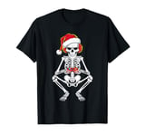 Gamer Skeleton Santa Headphones Christmas Gaming T-Shirt