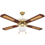 Ventilateur de lustre au plafond 60W avec 4 lames en bois Brown - Brown