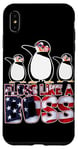 iPhone XS Max Floss Like A Boss American Flag Funny Penguin 4th of July Case