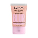 NYX Professional Makeup Fond de Teint Effet Flouté Bare With Me Blur, Couvrance Moyenne, Fini Mat Naturel, Niacinamide, Matcha & Glycérine, Hydratation Jusqu'A 12H, Teinte : Light Ivory (03)