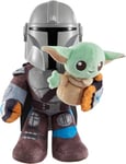 Star Wars Clan de 2 Peluches Sonore The Mandalorian (28 cm) avec Grogu (10 cm), avec tête en plastique détaillée et corps en peluche, Jouet Enfant, Dès 3 ans, HNT52