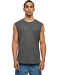 Urban Classics Men's Open Edge Sleeveless Tee Sleeveless T-Shirt for Men Crew Neck Cotton Sizes XS-5XL, Darkshadow, 3XL