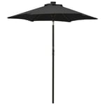 Parasol Avec Lumières Led 200 X 211 Cm Aluminium Noir Helloshop26 02_0008091