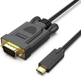 Câble USB C vers VGA 1.8M, câble USB Type-C vers VGA [Compatible Thunderbolt 3/4] avec iPhone 15 Pro/Max, MacBook Pro/Air 2023, iPad Pro, iMac, S23, XPS 17, Surface Book 3 et Plus