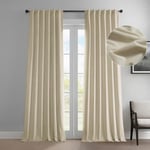 HPD Half Price Drapes Heritage Rideaux occultants en Velours Pelucheux pour Chambre à Coucher et Salon, 1 x Panneau, 127 x 274,3 cm (l x L), Crème (Au Lait Creme)