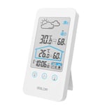 IUASNZ Thermomètre sans Fil à écran Tactile Hygromètre Station météo intérieure extérieure Prévisions météorologiques + Phase de Lune et Fonction de Calendrier