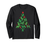 Merry Dogmas Shiba Christmas Tree Lights Dog Lover Long Sleeve T-Shirt