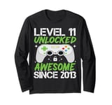 Level 11 Unlocked Awesome Since 2013 11th Birthday Gaming Long Sleeve T-Shirt