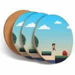 4 set - Gamer Boy Retro Platform - Coasters Kitchen Drinks Coaster Gift#14800