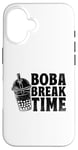 Coque pour iPhone 16 Boba Break Time Thé au lait Bubble Tea Boba Pearl Lover