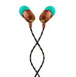 House of Marley Smile Jamaica In-Ear Headphones - Sustainably Crafted, Eco-Friendly, Noise Isolating Wired Earphones, 9.2mm Driver, Tangle-Free Cable, 1 Button Microphone Control - Rasta