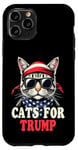 Coque pour iPhone 11 Pro Cats For Trump Funny Pets For Trump Drapeau USA