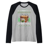 Ugly Xmas Sweater Style Musical Marimba Christmas Raglan Baseball Tee