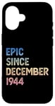 Coque pour iPhone 16 80e anniversaire homme femme épique depuis décembre 1944