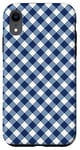 iPhone XR Gingham Buffalo Check Plaid Checkered Square Blue Gingham Case