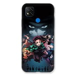 Cokitec Coque pour Xiaomi Redmi 9C Manga Demon Slayer Noir